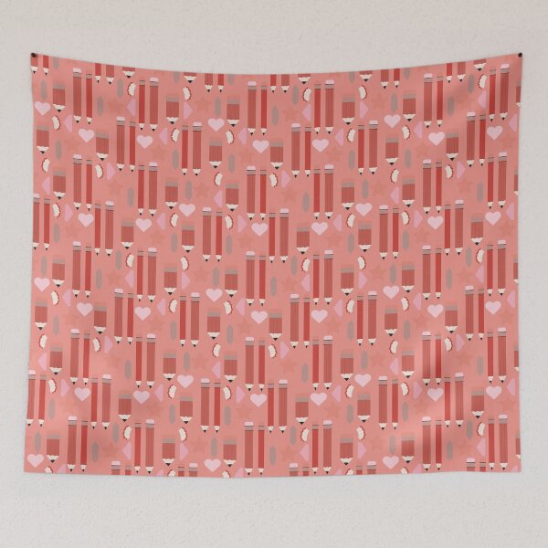 Item preview, Sweet School Days – Pastel Pencils & Hearts Pattern | Red designed and sold by Frohyou.
