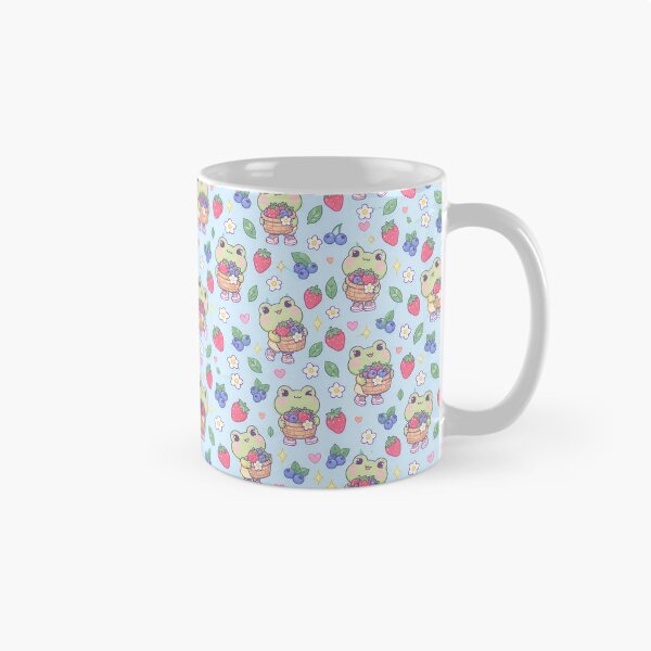 Item preview, Kawaii Frog Berry Basket Pastel Pattern designed and sold by Soft Berry Studio.