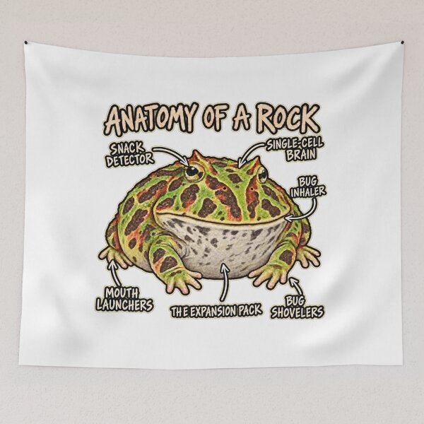 Item preview, Anatomy of a Rock – Funny Pacman Frog designed and sold by threadandfangs.