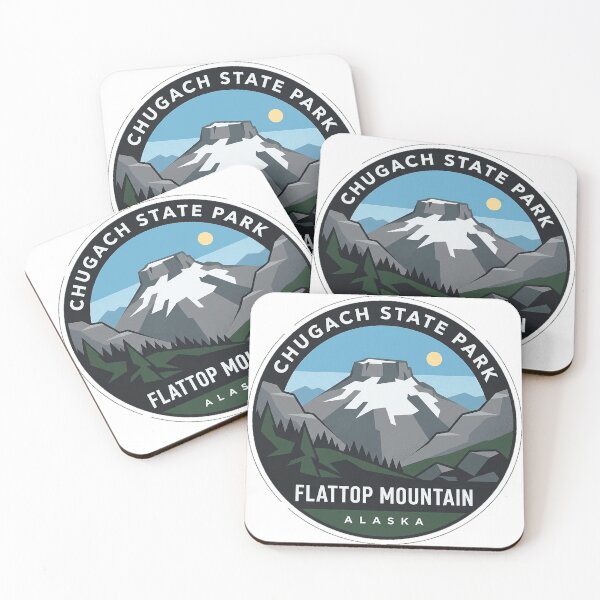 Item preview, Chugach State Park Flattop Mountain Alaska Retro Circle Sticker designed and sold by DetourDgn.