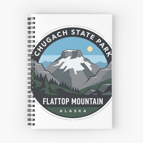 Item preview, Chugach State Park Flattop Mountain Alaska Retro Circle Sticker designed and sold by DetourDgn.