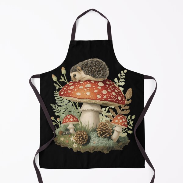 Item preview, Vintage Hedgehog on Mushroom Dark Cottagecore Botanical Sticker designed and sold by Youram.