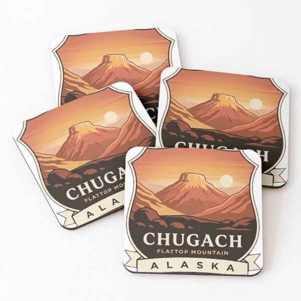 Item preview, Flattop Mountain Chugach State Park Alaska Sunset Crest Sticker designed and sold by DetourDgn.