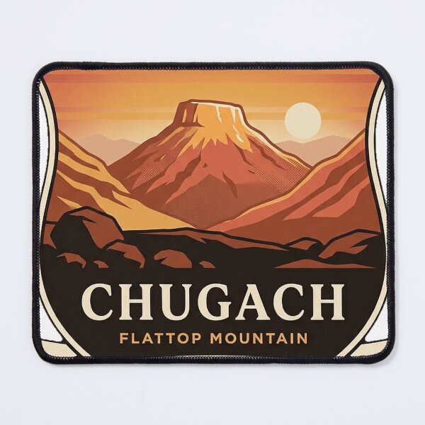 Item preview, Flattop Mountain Chugach State Park Alaska Sunset Crest Sticker designed and sold by DetourDgn.