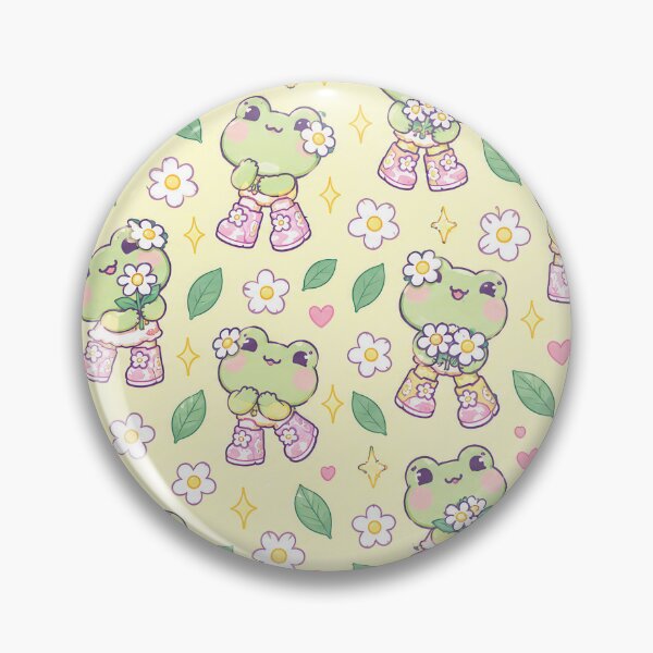 Item preview, Kawaii Frog Flower Boots Pastel Pattern designed and sold by Soft Berry Studio.