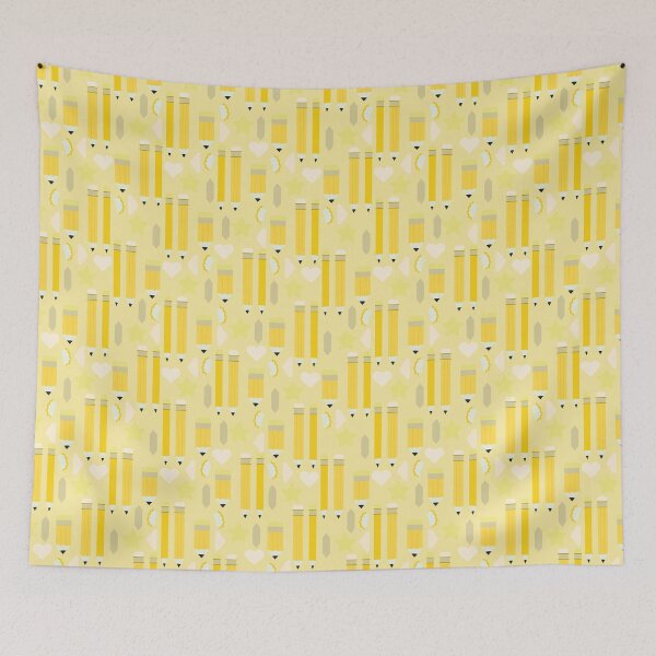 Item preview, Sweet School Days – Pastel Pencils & Hearts Pattern | Yellow designed and sold by Frohyou.