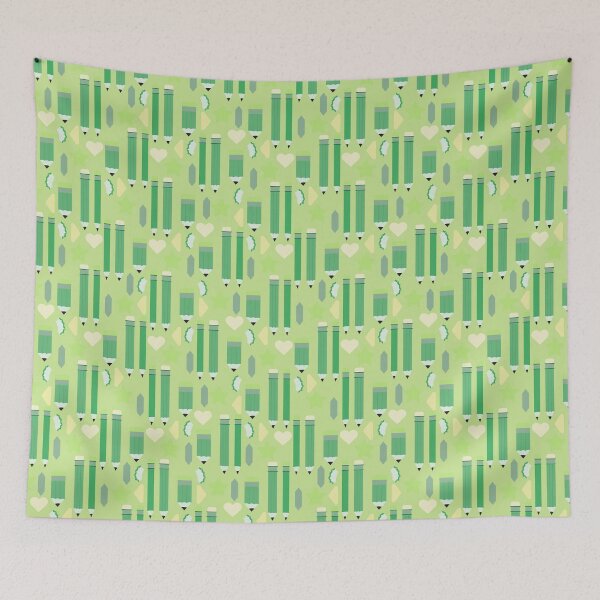 Item preview, Sweet School Days – Pastel Pencils & Hearts Pattern | Green designed and sold by Frohyou.