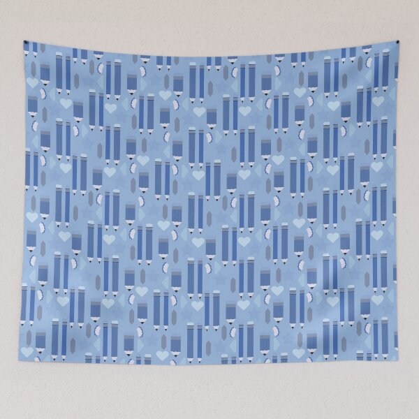 Item preview, Sweet School Days – Pastel Pencils & Hearts Pattern | Blue designed and sold by Frohyou.