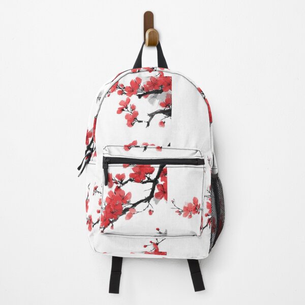 Item preview, Japanese Cherry Blossom Red Sakura Branch — Watercolor Sumi-e Ink Painting designed and sold by LYAN-STORE.