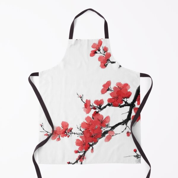 Item preview, Japanese Cherry Blossom Red Sakura Branch — Watercolor Sumi-e Ink Painting designed and sold by LYAN-STORE.