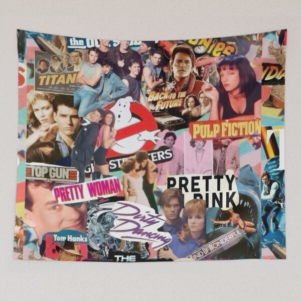 Item preview, Classic 80s 90s Pop Culture Movie Collage Poster - Retro Cinematic Nostalgia Art designed and sold by Billy Morfo™.
