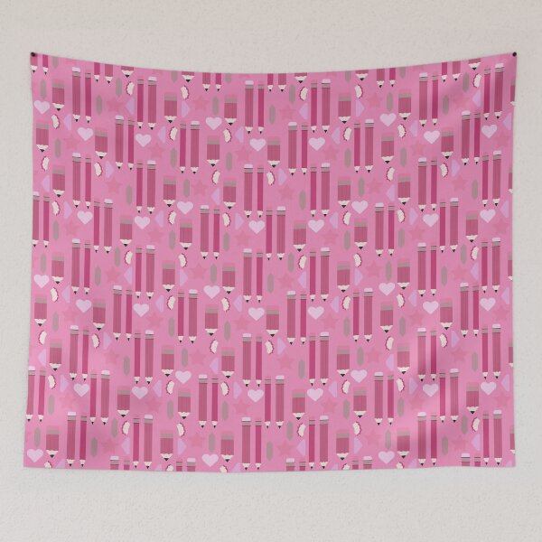 Item preview, Sweet School Days – Pastel Pencils & Hearts Pattern | Pink designed and sold by Frohyou.