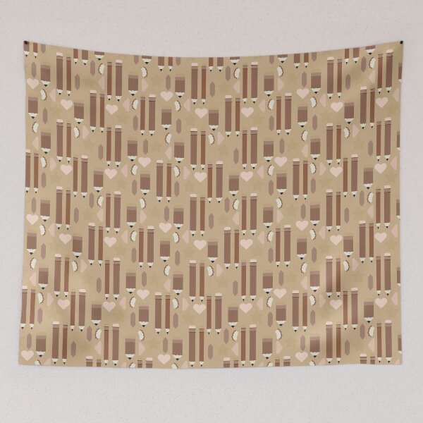 Item preview, Sweet School Days – Pastel Pencils & Hearts Pattern | Brown designed and sold by Frohyou.
