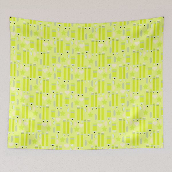 Item preview, Sweet School Days – Pastel Pencils & Hearts Pattern | Chartreuse designed and sold by Frohyou.