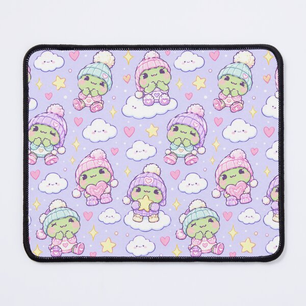 Item preview, Kawaii Frog Cozy Beanie Pastel Pattern designed and sold by Soft Berry Studio.