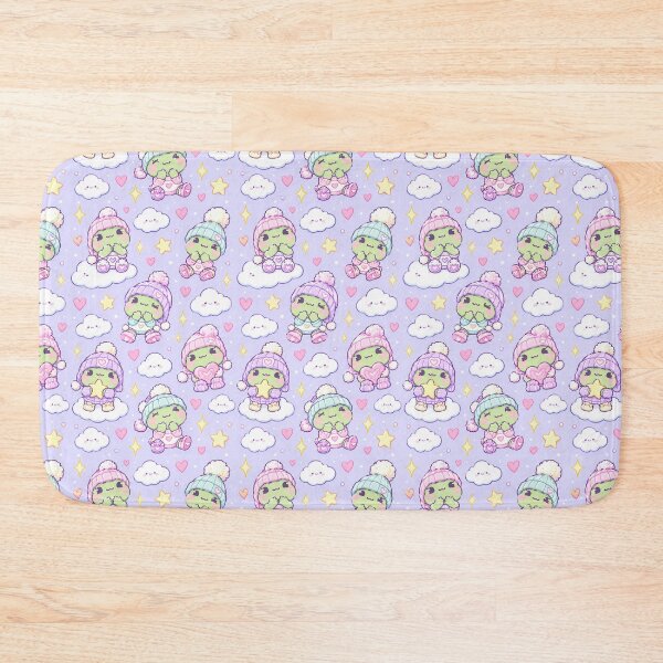 Item preview, Kawaii Frog Cozy Beanie Pastel Pattern designed and sold by Soft Berry Studio.