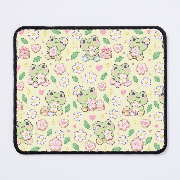 Item preview, Kawaii Frog Flower Cookie Pastel Pattern designed and sold by Soft Berry Studio.