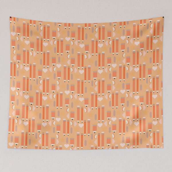 Item preview, Copy of Sweet School Days – Pastel Pencils & Hearts Pattern | Orange designed and sold by Frohyou.