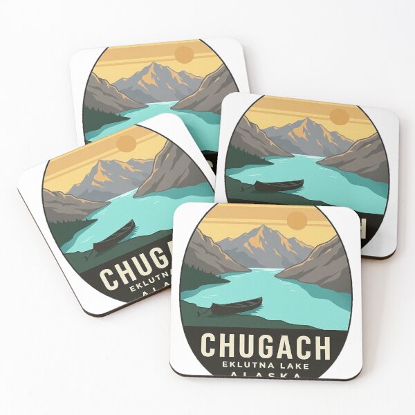 Item preview, Eklutna Lake Chugach State Park Alaska Travel Badge Sticker designed and sold by DetourDgn.