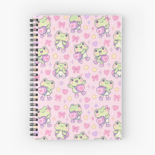 Item preview, Kawaii Frog Heart Backpack Pastel Pattern designed and sold by Soft Berry Studio.