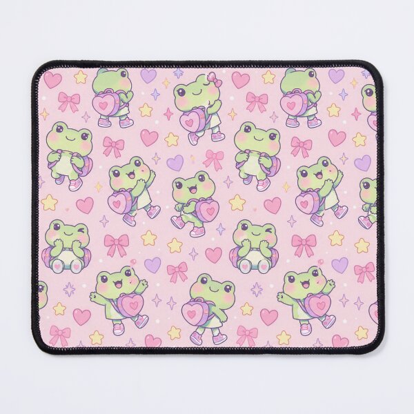 Item preview, Kawaii Frog Heart Backpack Pastel Pattern designed and sold by Soft Berry Studio.