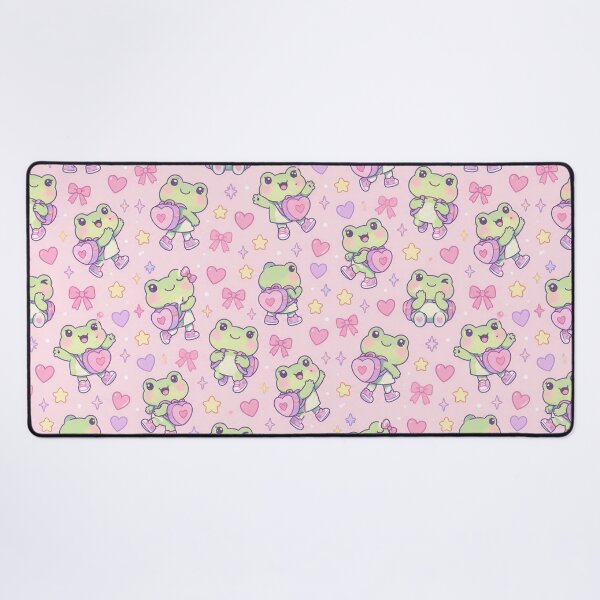 Item preview, Kawaii Frog Heart Backpack Pastel Pattern designed and sold by Soft Berry Studio.