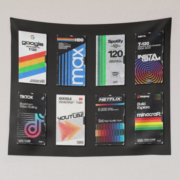 Item preview, Modern Apps as Vintage VHS Covers Grid Art - Retro Analog Tech Poster designed and sold by Billy Morfo™.