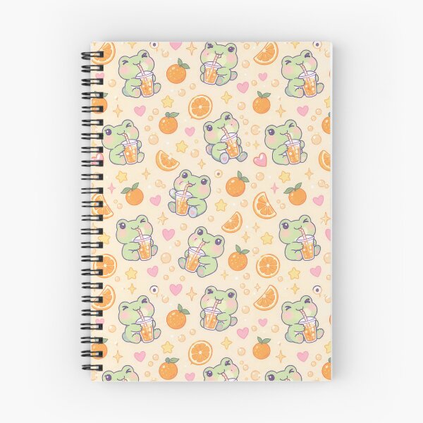 Item preview, Kawaii Frog Orange Soda Pastel Pattern designed and sold by Soft Berry Studio.