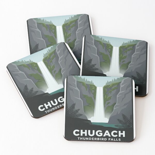 Item preview, Thunderbird Falls Chugach State Park Alaska Waterfall Sticker designed and sold by DetourDgn.