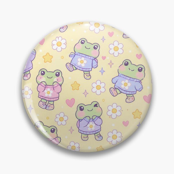 Item preview, Kawaii Frog Daisy Sweater Pastel Pattern designed and sold by Soft Berry Studio.
