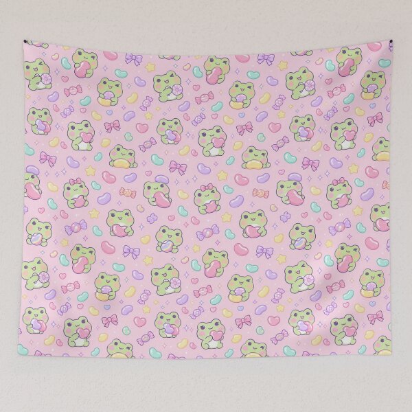 Item preview, Kawaii Frog Jellybean Pastel Pattern designed and sold by Soft Berry Studio.