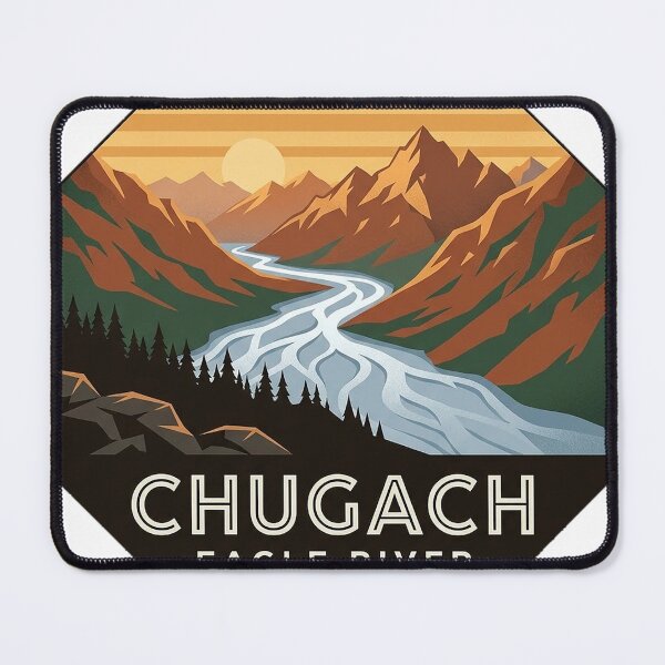 Item preview, Eagle River Valley Chugach State Park Alaska Travel Sticker designed and sold by DetourDgn.