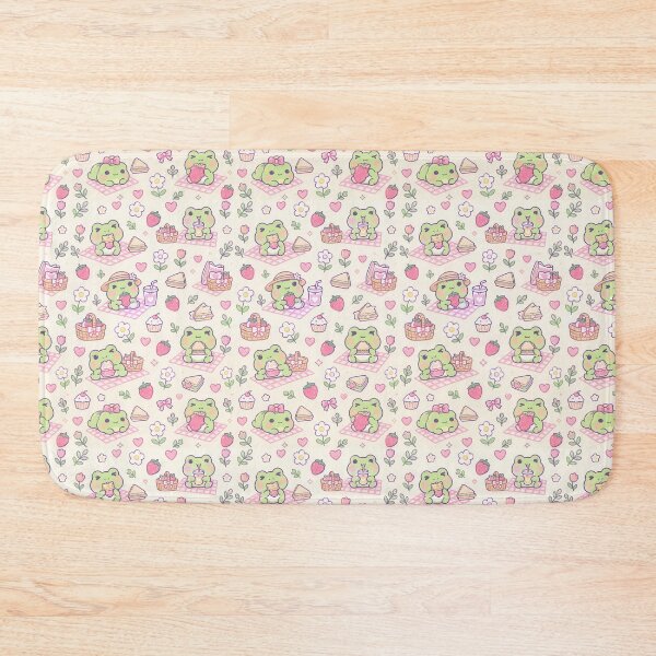 Item preview, Kawaii Frog Tiny Picnic Pastel Pattern designed and sold by Soft Berry Studio.