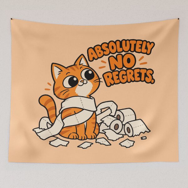 Item preview, Absolutely No Regrets Funny Orange Cat designed and sold by MewMade.