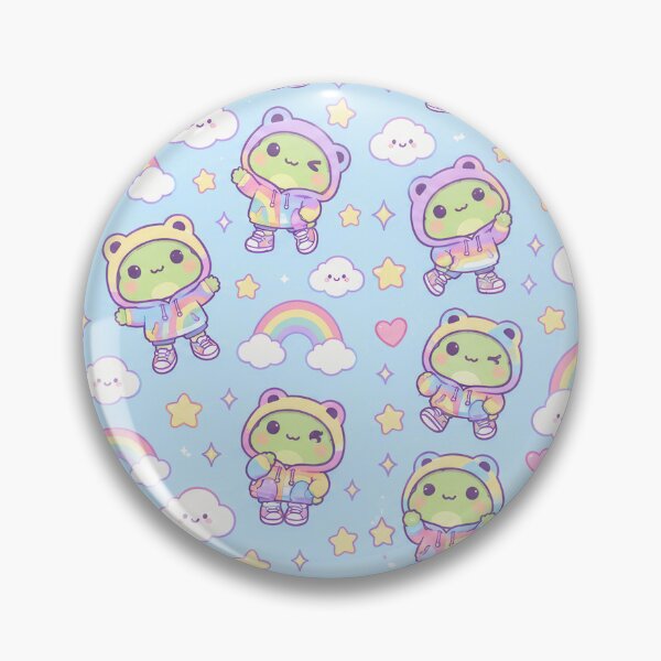 Item preview, Kawaii Frog Rainbow Hoodie Pastel Pattern designed and sold by Soft Berry Studio.