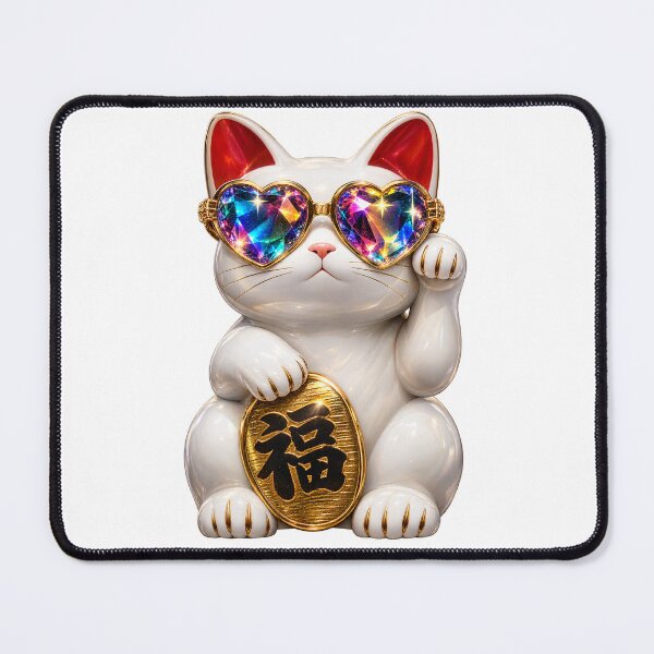 Item preview, Luxury Crystal Heart Sunglasses Maneki Neko – Japanese Lucky Cat Fashion Art designed and sold by アミヤジャ.