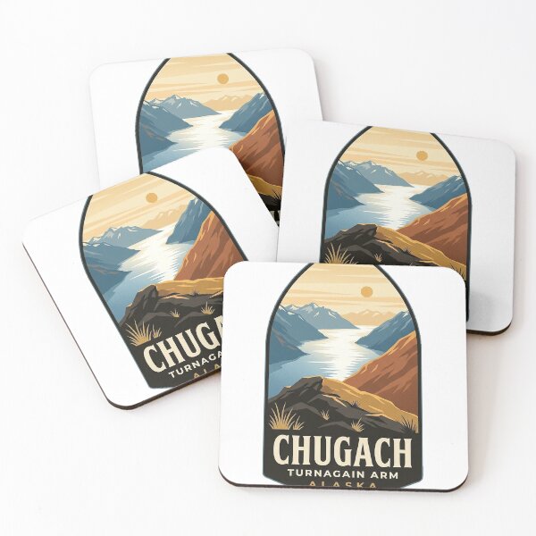 Item preview, Turnagain Arm Chugach State Park Alaska Fjord Badge Sticker designed and sold by DetourDgn.