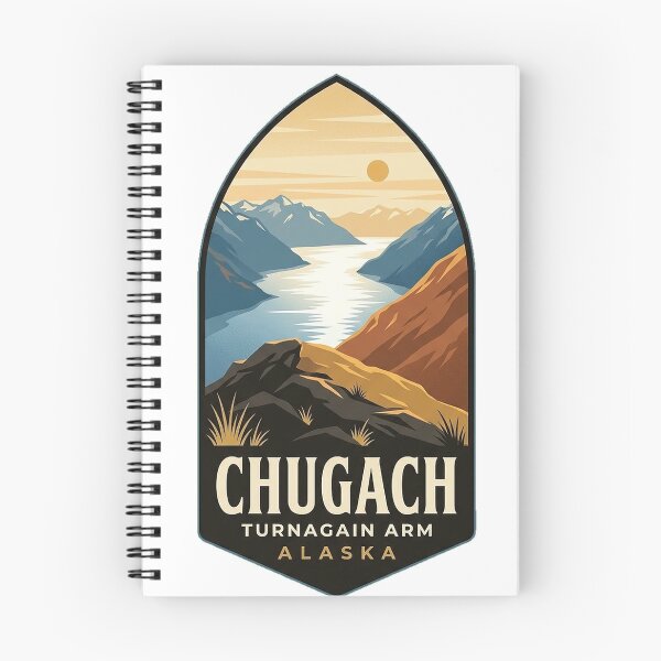 Item preview, Turnagain Arm Chugach State Park Alaska Fjord Badge Sticker designed and sold by DetourDgn.