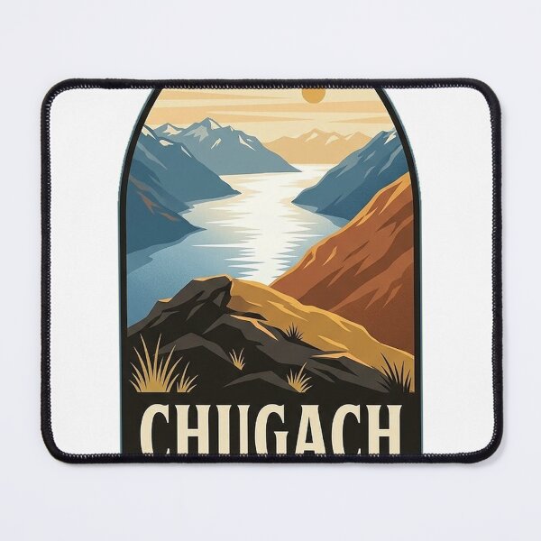 Item preview, Turnagain Arm Chugach State Park Alaska Fjord Badge Sticker designed and sold by DetourDgn.