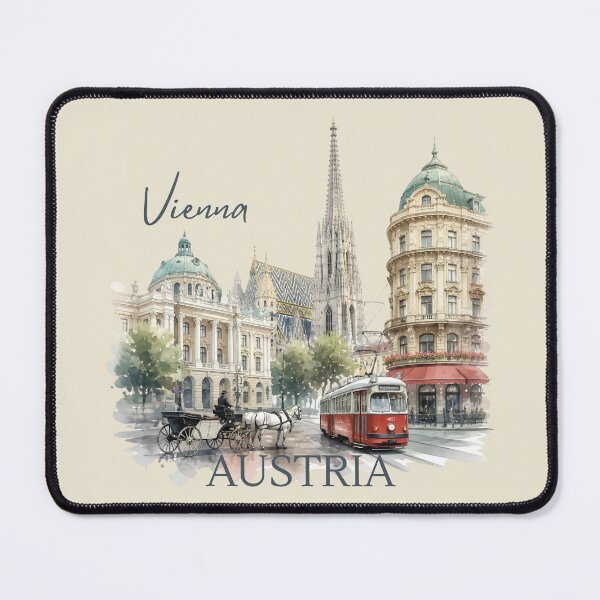 Item preview, Vienna Austria Cityscape Watercolor Vintage Travel Architecture designed and sold by AOCollections.