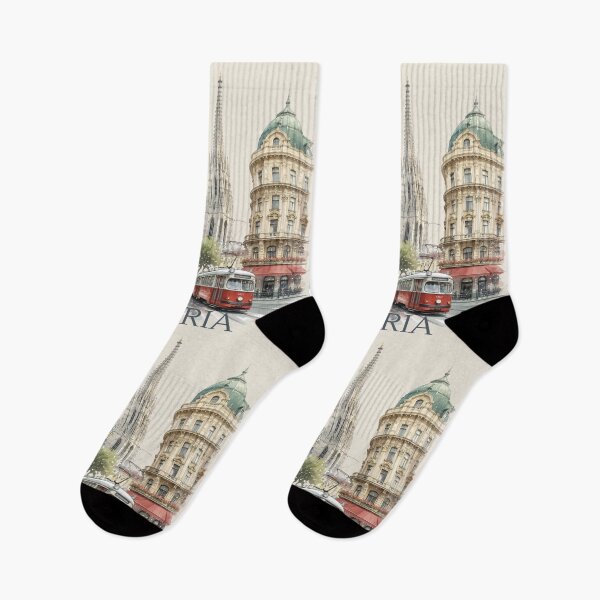 Artikelvorschau, Wien, Österreich – Stadtansicht, Aquarell, Vintage, Reise, Architektur entworfen und verkauft von AOCollections.