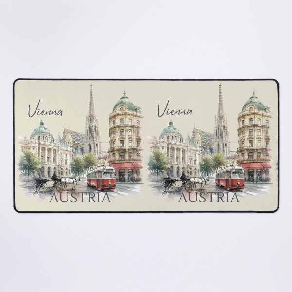 Item preview, Vienna Austria Cityscape Watercolor Vintage Travel Architecture designed and sold by AOCollections.