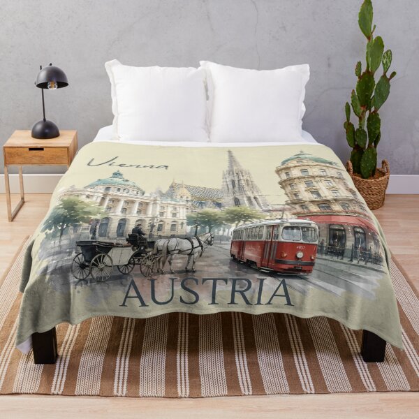 Item preview, Vienna Austria Cityscape Watercolor Vintage Travel Architecture designed and sold by AOCollections.