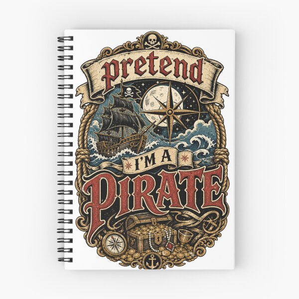 Item preview, Pretend I’m a Pirate – Vintage Pirate Ship and Treasure Design designed and sold by BearLoveDesign.