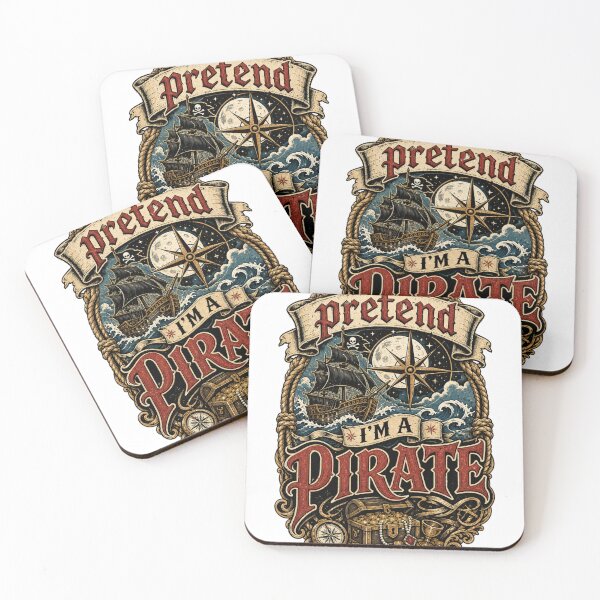 Item preview, Pretend I’m a Pirate – Vintage Pirate Ship and Treasure Design designed and sold by BearLoveDesign.