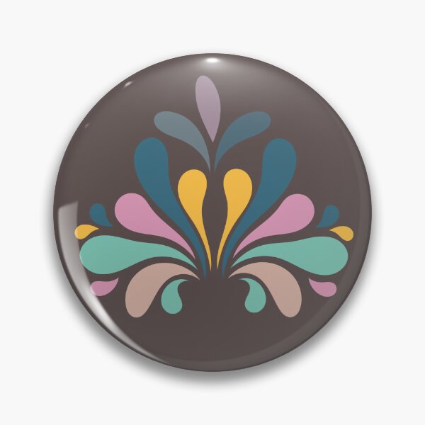 Item preview, ​Vintage Floral Teardrop Burst Motif Charcoal Grey Pattern designed and sold by ​Jyoti Digital Artist.