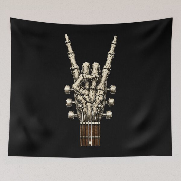 Item preview, Skeleton Hand Rock On Guitar Headstock Music Rock designed and sold by slmfams.