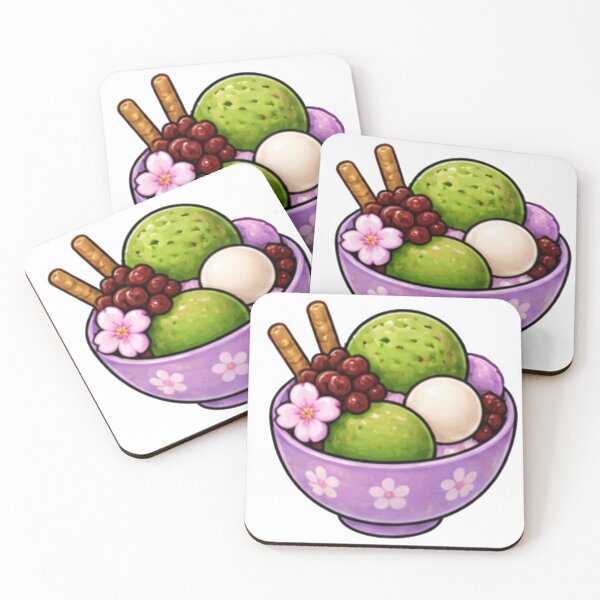 Item preview, Cute Purple Matcha Ice Cream Bowl with Cherry Blossom designed and sold by Kiralemon.