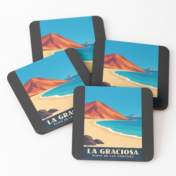 Item preview, La Graciosa Playa de Las Conchas Retro Travel Poster designed and sold by MavtM.