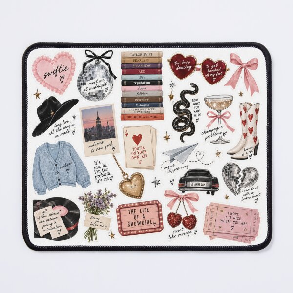 Item preview, Swiftie Eras Charm Sticker Pack – Taylor Inspired Icons, Cardigan, Mirrorball, Snake, Getaway Car & Showgirl designed and sold by taylorvinyls.